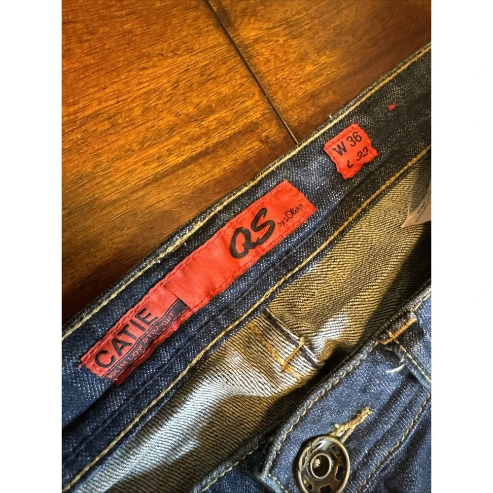 QS by s.Oliver Catie Jeans W36 L32 Dark Wash Bootcut‎ Stretch Denim Womens